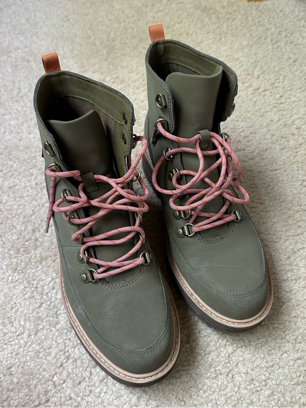 Teva Midform Boot Dark Olive Green Lace Up Ankle Bootie Size 9.5